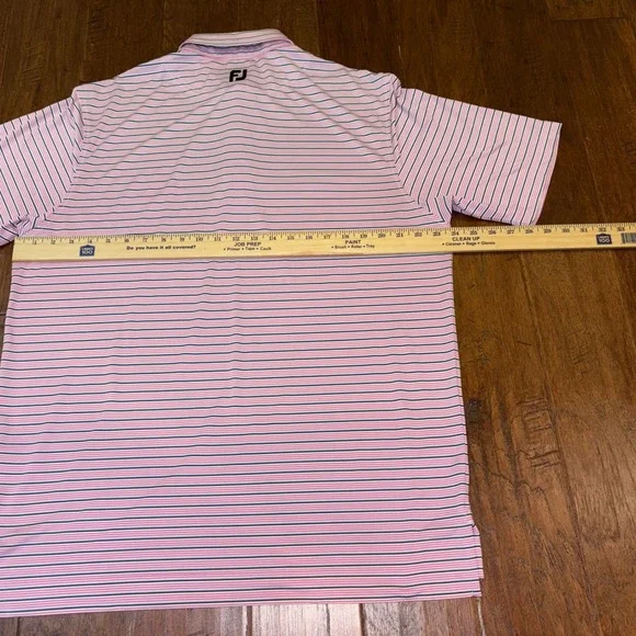 Men's Striped FootJoy Stretch Fabric Polo‎ Large. No Logos - Picture 5 of 7